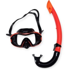 Budi Çocuk Dalış Maskesi ve Snorkel Seti - Star Diving - Kırmızı