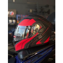 Jekai Jk 21 Yeni Çeneden Açılır Kask - Red