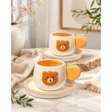 Onedekor 2 Kişilik Bear Porselen Kahve Fincanı Takımı 90 ml