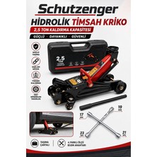 SCHUTZENGER Timsah Kriko ve Bijon Sökme Anahtarı Araç Kaldırma Krikosu Çelik Teker Taşıma Çantalı 2.5 Tona Kadar