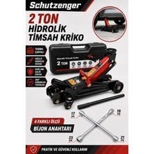 SCHUTZENGER 2 Ton Timsah Kriko ve Bijon Sökme Anahtarı Araç Kaldırma Krikosu Çelik Teker Taşıma Çantalı