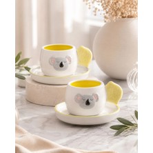 2 Kişilik Koala Porselen Kahve Fincanı Takımı 90 ml I Onedekor