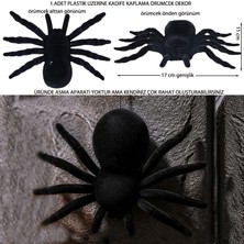 Pandoli Halloween 17X11 cm Kadife Kaplama Siyah Renk Örümcek Dekor 1 Adet