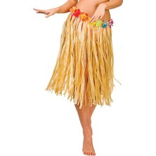 Pandoli Hula Hawaii Eteği Natürel Renk Bel Lastikli Yetişkin