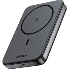 Ugreen 10.000 Mah 20W Magsafe Wireless Kablosuz Hızlı Powerbank, Siyah, 25919