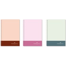 Faber-Castell Pp Kapak Bicolor Defter, 100 Yaprak, Kareli,70 gr KAĞIT,400 Mikron,şeffaf Spiral