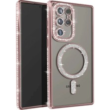 Csmo-Tex Newface  Galaxy S23 Ultra Joke Simli Magneticsafe Kılıf - Pembe