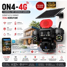 Euro Special Onqam On4-4g Ip 4g Kamera 3 Kameralı Solar Güvenlik Kamerası 3mp 7-24 Izleme