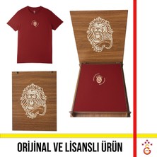 Galatasaray Lisanslı Gerçekleri Tarih Yazar 5 Yıldızlı Bordo T-Shirt Aslan Ahşap Kutulu E251392