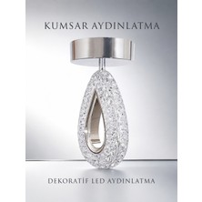 Kumsar Aydınlatma Tekli Plafonyer Modern LED Avize Kristal Görünüm(Beyaz Işık)Enerji Tasarruflu Antre Cafe Hol