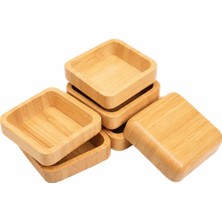 Go İthalat Bambu 6'lı Kare Çerezlik Lokumluk Kase 9x9 cm. Derinlik: 1.8 cm.