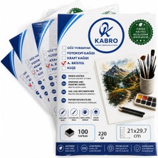 Kabro A4 220 gr 100 Yaprak Amerikan Bristol Resim ve Çizim Kağıdı
