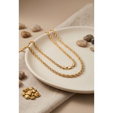 Sepetini Doldur cm Burgu Zincir Model Gold Renk 50 cm Kadın Kolye