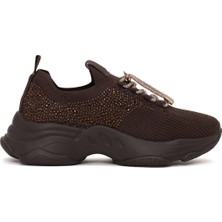 Derimod Zero Kadın Kahverengi Bağcıklı Taş Detaylı Kumaş Sneaker AF520000TT