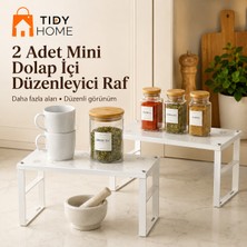 Tidy Home 2 Adet Dolap Içi Düzenleyici Mini Metal Raf Tabak Bardak Rafı Kaliteli Düzenleyici