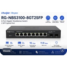 Reyee RG-NBS3100-8GT2SFP 8 Portlu, 10/100/1000 Gigabit, L2 Yönetilebilir Swıtch, 2 Sfp