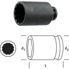 Osaka LN38YD19 Yıldız Uzun Lokma 3/8'' 19MM