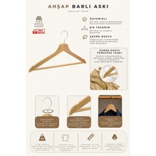NYN Ahşap M002-ÇB Barlı Elbise Askısı  Naturel Renk 12 Adet