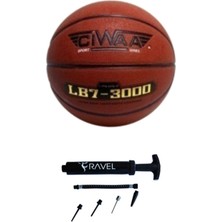 Ciwaa LB3000 Basketbol Maç Topu 7 Numara Turuncu Renkli Pompa ile Yüksek Performans