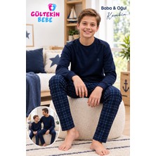 Gültekin Bebe Tarık Interlok Kumaş Ekose Model Gez Boy Erkek Pijama Takımı 11-16 Yaş -TA4447470 - Lacivert
