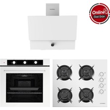 Luxell Optimum Beyaz Cam Ankastre Set