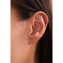 Gianfranco 14 Ayar Altın Taşlı Yay Ok Tragus Küpe