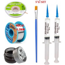 Smnr Mechanic Lehim Teli 0,3mm 40GR Havya Uc Clean Rslasm Flux ve 1,5mm Lehim Emme Teli SETI41