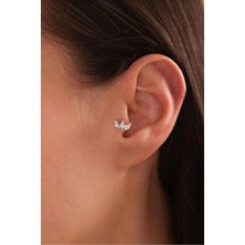 Gianfranco 14 Ayar Altın Markiz Taşlı Lotus Tragus Küpe
