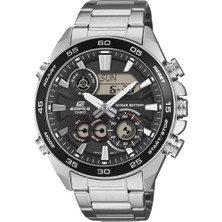 Casio Edifice ERA-130D-1ADF Quatz Çelik Gri Siyah Kadran 10 Atm 46 mm Erkek Kol Saati