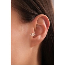 Gianfranco 14 Ayar Altın Taşlı Büyük Göz Tragus Küpe