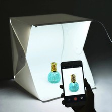 Acetech Mini Stüdyo 40X40 cm LED Işıklı Pratik Katlanabilir Ürün Fotoğraf Çekim Çadırı (Taşıma Çantalı)