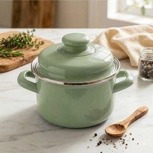 Alev Emaye Pastel Renkli 12 cm Mini Emaye Tencere | Porsiyonluk Sos, Bebek Maması ve Yağ Kızdırma Tenceresi