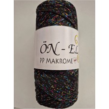 Önel Makrome Polyester Ip 200 Gram Siyah Karışık Renk Sim