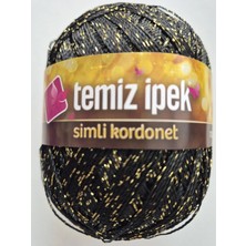 Marmara Ipek Temiz Ipek Simli Kordonet Siyah Renk Altın Sim