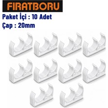 Fırat Çiftli Boru Kelepçesi 20MM, 10 Adet, 7B33000021