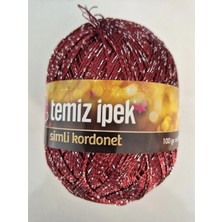 Marmara Ipek Temiz Ipek Simli Kordonet Bordo