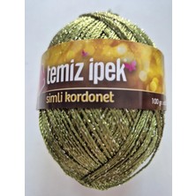 Marmara Zeytin Yeşili Simli Kordonet Altın/sarımsı Simli Parlaklık