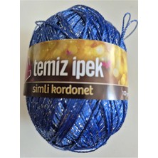 Marmara Ipek Temiz Ipek Simli Kordonet Saks Mavi
