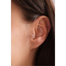 Gianfranco 14 Ayar Altın Baget Taşlı L Tragus Küpe