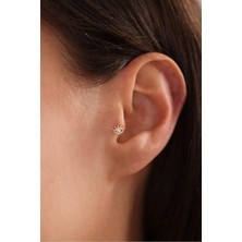 Gianfranco 14 Ayar Altın Taşlı Göz Tragus Küpe