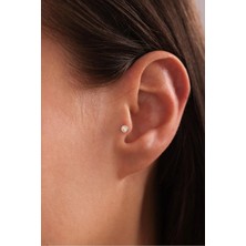 Gianfranco 14 Ayar Altın Tek Taşlı Punto Tragus Küpe