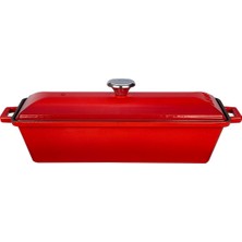 Hype Store Lava Döküm Ekmek Kabı/terrine, 11X29 Cm, Kırmızı