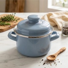 Alev Emaye Pastel Renkli 12 cm Mini Emaye Tencere | Porsiyonluk Sos, Bebek Maması ve Yağ Kızdırma Tenceresi