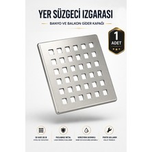 Alıç Yer Süzgeci Izgarası 9,5x9,5 cm Metal Banyo Duş Balkon Gider Kapağı