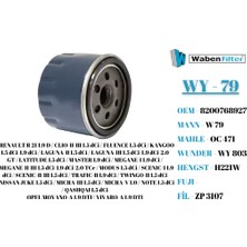 Renault Fluence Megane Clio 1.5 Dci Dacia Duster Motor Yağ Filtresi Waben Wy-79 - 8200768927