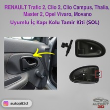 AutoPit 3D Renault Trafic 2 / Clio 2 / Clio Campus / Thalia / Master 2 / Opel Vivaro / Movano Uyumlu Iç Kapı Kolu Tamir Kiti Sol Taraf