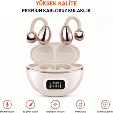 Ayers Premium Küpe Tipi Kablosuz Bluetooth Kulaklık, Dijital Şarj Göstergeli, Enc Net Görüşme, 3,8 G Hafif Ergonomik Tasarım, Ipx5 Koruma, Kadın Erkek Tws Kulaklık