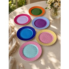 Rossev Porselen Pasta Tabak 6'lı 20CM Puantiye