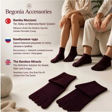 Begonia Accessories Bambu Parmaklı Çorap Dikişsiz Unisex Antialerjik Terleme ve Koku Karşıtı Likralı Esnek Çorap -278-1