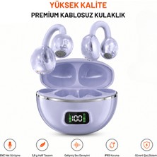 Ayers Premium Küpe Tipi Kablosuz Bluetooth Kulaklık, Dijital Şarj Göstergeli, Enc Net Görüşme, 3,8 G Hafif Ergonomik Tasarım, Ipx5 Koruma, Kadın Erkek Tws Kulaklık